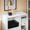 Suporte para impressora SoBuy ASK09-W com rodas, 2 gavetas, 1 porta de vidro, 75 x 40 x 76 cm