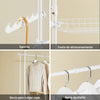 SoBuy KLS04-II-W Barra Telescópica Perchero Burro Ropa Resistente Blanco
