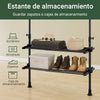 Cabide telescópico SoBuy FRG34-SCH com 3 barras e 3 cestos, preto