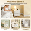SoBuy FBT115-E-W Mesita de Noche con función de Carga con 2 Enchufes Blanco