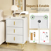 SoBuy FBT115-L-E-W Mesita de Noche con función de Carga con 3 cajones Blanco