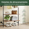 SoBuy KLS20-SCH Perchero de Pared con 2 Estantes MDF Negro 91,5x48x220cm