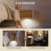 SoBuy FBT175-E-WN Mesita Flotante con lámpara de Sensor de Movimiento extraíble y 2 cajones