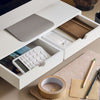 Suporte para monitor BBF02-W com 2 gavetas, pré-venda - SoBuy, branco