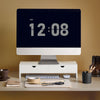Suporte para monitor BBF02-W com 2 gavetas, pré-venda - SoBuy, branco