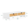 SoBuy BBF02-WN Soporte para monitor con 2 cajónes Blanco y Natural