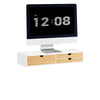SoBuy BBF11-WN Soporte para monitor con 3 cajones Blanco y Natural