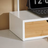 SoBuy BBF11-WN Soporte para monitor con 3 cajones Blanco y Natural