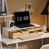 SoBuy BBF11-WN Soporte para monitor con 3 cajones Blanco y Natural