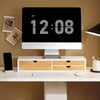 SoBuy BBF11-WN Soporte para monitor con 3 cajones Blanco y Natural