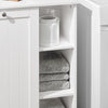 Armário de casa de banho SoBuy BZR105-W com 1 cesto de roupa suja e 3 prateleiras