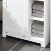 Armário de casa de banho SoBuy BZR105-W com 1 cesto de roupa suja e 3 prateleiras
