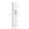 SoBuy BZR109-W Armario Alto de Baño con 1 Cesto y 1 Cajón