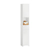 SoBuy BZR109-W Armario Alto de Baño con 1 Cesto y 1 Cajón