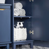 SoBuy BZR112-B Armario Alto para Baño con 3 Estantes 1 Puerta y 1 Cajón Azul