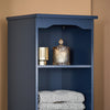 SoBuy BZR112-B Armario Alto para Baño con 3 Estantes 1 Puerta y 1 Cajón Azul