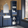 SoBuy BZR112-B Armario Alto para Baño con 3 Estantes 1 Puerta y 1 Cajón Azul