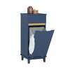 SoBuy BZR114-B Cesto para roupa suja com 1 cesto e 1 gaveta azul