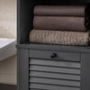 Armário de casa de banho SoBuy BZR124-DG com 1 cesto de roupa, cinzento-escuro
