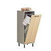 Cesto para roupa suja SoBuy BZR132-NG com 1 cesto, cinzento e madeira