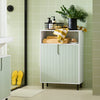 Armário de chão para casa de banho SoBuy BZR138-GR com 2 portas e 1 compartimento, verde