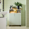 Armário de chão para casa de banho SoBuy BZR138-GR com 2 portas e 1 compartimento, verde