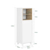 Armário de chão para casa de banho SoBuy BZR146-W com 2 prateleiras e 1 cesto de roupa suja, branco