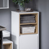 Armário de chão para casa de banho SoBuy BZR146-W com 2 prateleiras e 1 cesto de roupa suja, branco