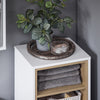 Armário de chão para casa de banho SoBuy BZR146-W com 2 prateleiras e 1 cesto de roupa suja, branco