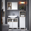 Armário de chão para casa de banho SoBuy BZR146-W com 2 prateleiras e 1 cesto de roupa suja, branco