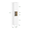 Armário de casa de banho alto SoBuy BZR147-W com 2 compartimentos e 2 portas, branco