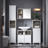 Armário de casa de banho alto SoBuy BZR147-W com 2 compartimentos e 2 portas, branco