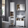 Armário de casa de banho alto SoBuy BZR147-W com 2 compartimentos e 2 portas, branco