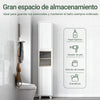 Armário de casa de banho alto SoBuy BZR147-W com 2 compartimentos e 2 portas, branco
