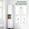 Armário de casa de banho alto SoBuy BZR147-W com 2 compartimentos e 2 portas, branco