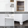 Armário de casa de banho alto SoBuy BZR147-W com 2 compartimentos e 2 portas, branco