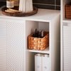 Armário de casa de banho SoBuy BZR156-W com 1 cesto e 3 compartimentos abertos 50 x 30 x 86 cm branco