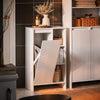 Armário de casa de banho SoBuy BZR156-W com 1 cesto e 3 compartimentos abertos 50 x 30 x 86 cm branco