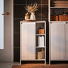 Armário de casa de banho SoBuy BZR156-W com 1 cesto e 3 compartimentos abertos 50 x 30 x 86 cm branco