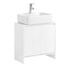 SoBuy BZR157-W Mueble de lavabo con puerta estampada Blanco