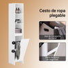Armário de coluna para casa de banho SoBuy BZR158-W com 1 cesto branco 30 x 30 x 170 cm