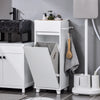 SoBuy BZR159-W Armario Auxiliar con 1 cesto Estanterías de Baño Blanco