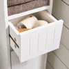 Armário de casa de banho alto SoBuy BZR160-W com 2 portas e 1 gaveta, branco
