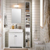 Armário de casa de banho alto SoBuy BZR160-W com 2 portas e 1 gaveta, branco