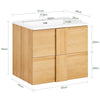 SoBuy BZR172-N Armario Colgante para Baño con 2 Cajones y 1 Lavabo 61 x 46 x 54 cm