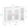 SoBuy BZR210-W Mueble Bajo Lavabo de Baño con 2 Puertas y Estante Abierto Blanco