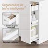 Móveis de casa de banho SoBuy BZR214-W com cestos para roupa suja com gaveta, 2 cestos amovíveis e compartimento deslizante