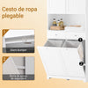 Armário de casa de banho alto SoBuy BZR215-W com 2 cestos de roupa e 2 gavetas, branco