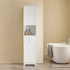 Armário de casa de banho alto SoBuy BZR216-W com 1 cesto de roupa suja e 1 porta, branco