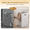 Armário de casa de banho alto SoBuy BZR216-W com 1 cesto de roupa suja e 1 porta, branco